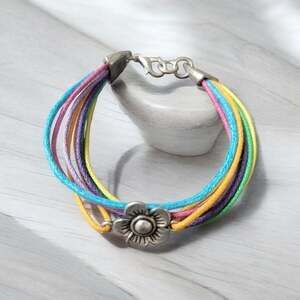 Multi color flower bracelet
